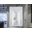 Façade extérieure avant porte en verre givré Fibre de verre givré / Manux 8102 soie blanche / 2 portes latérales et supérieures extérieures / bureau Portes d'entrée commerciales et résidentielles Patio Garage-W14 + 36 + 14 "x H80 + 14" - Gauche-98195955-98195959-98195951