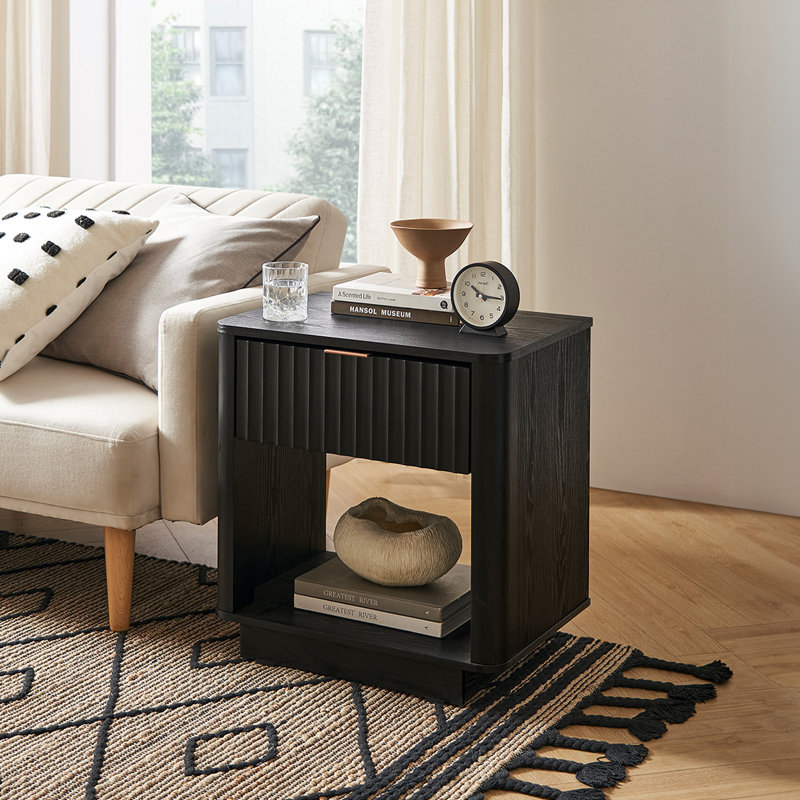 Dorcus 21.6'' W Nightstand, Black