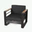 Chaise d'extérieur avec accoudoirs et coussin moelleux-853074232