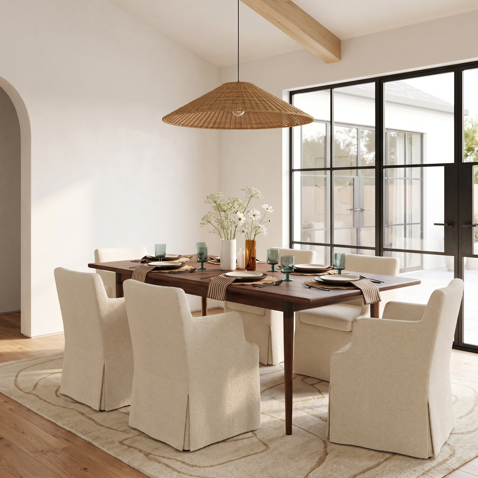 Yanely 84'' Extendable Dining Table, Walnut