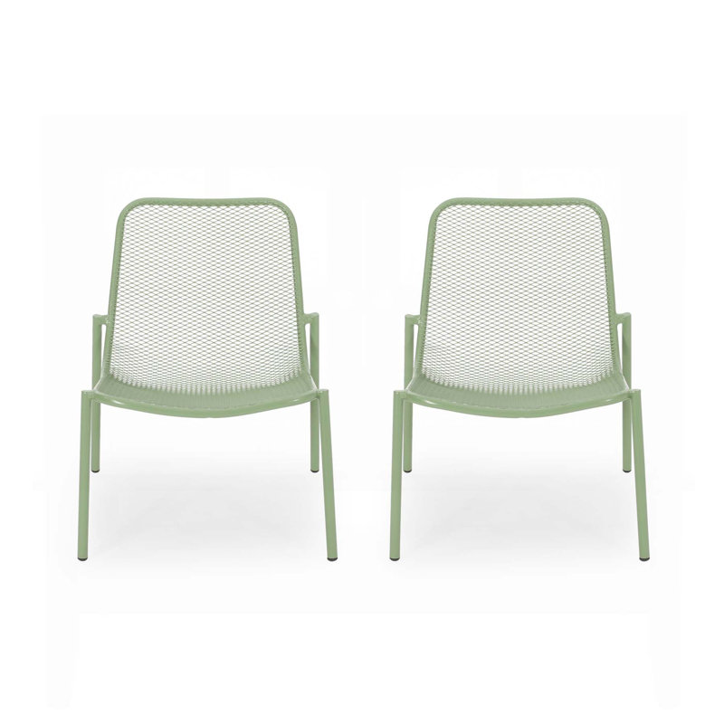 Chaises d'extérieur empilables KINCAID avec structure en métal durable, design moderne et rangement compact, Vert
