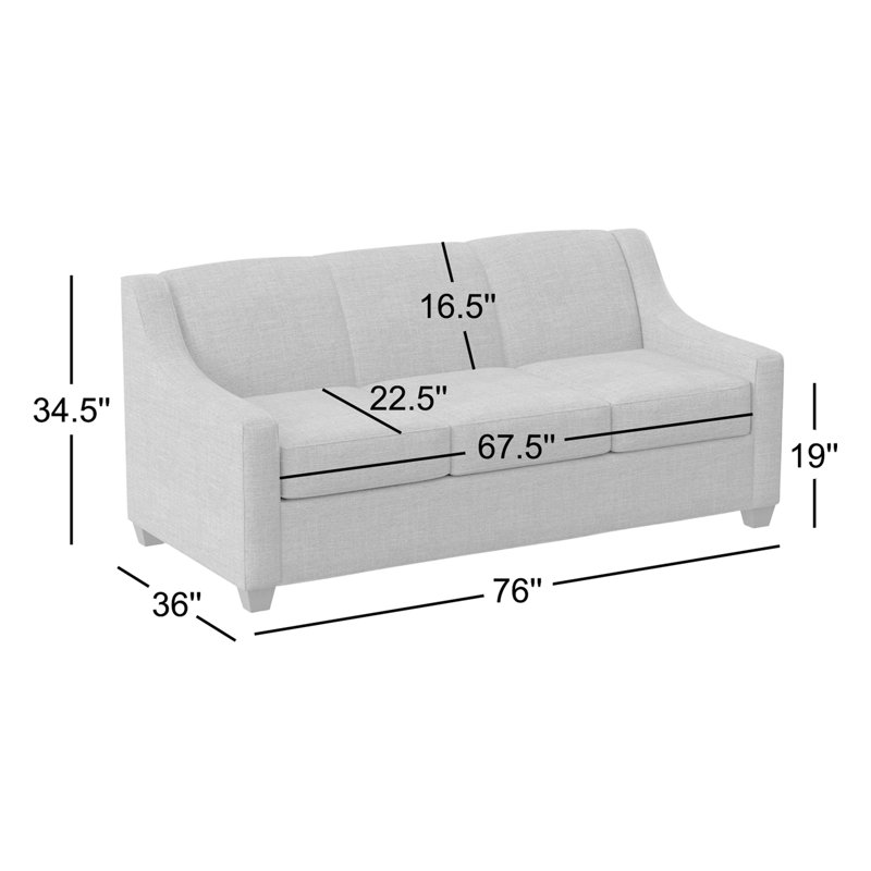 Phillips 76" Sofa Bed with Reversible Cushions, Dillon Luggage, Montana Walnut, Hybrid