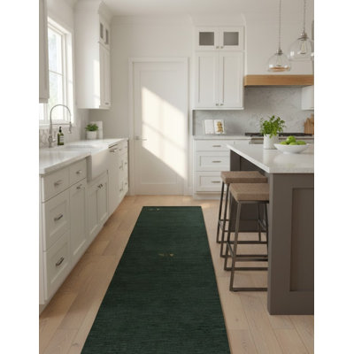 Tapis vert foncé Tribal Gabbeh