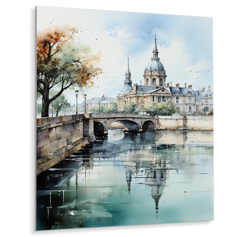 Art mural en métal France France Reflections - Cityscapes, H 20 po x l 12 po x P 1 po