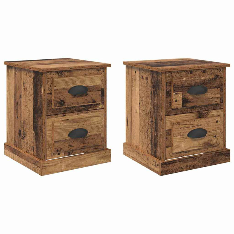 39cm W Manufactured Wood Bedside Table, Old Wood