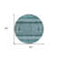 Tapis rond 8 pi bleu sarcelle ivoire et gris rond