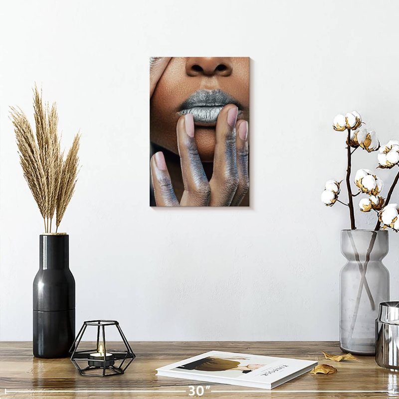 Shuttleworth Metallic Silver Lips, 12" H x 8" W