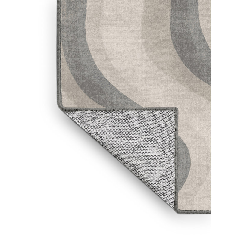 Machine Washable Balbo July 4Th Modern & Contemporary Abstract Rug in Beige – Gray Binding, 2x4
