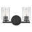 2-Light Bath Vanity Fixture with Clear Ribbed Glass-364284258