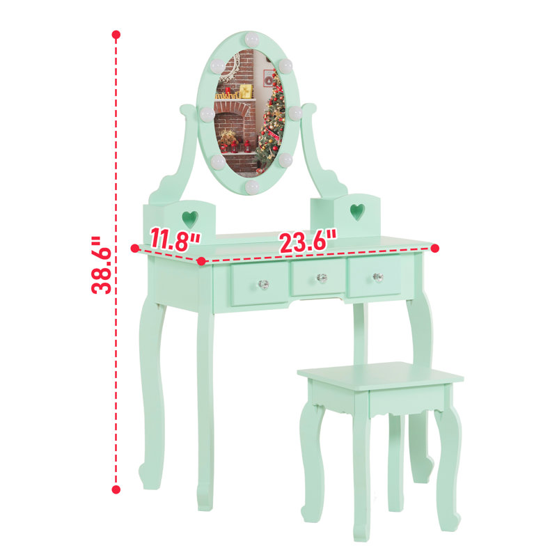 Ensemble de coiffeuse pour enfant, Vert