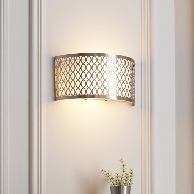 Erika 2 light Wall Light effect plate, Satin Nickel