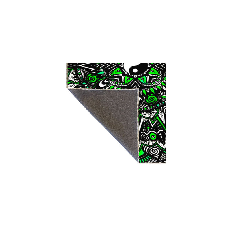 Tapis vert lavable à motif géométrique traditionnel, Sous-tapis rectangulaire 5 pi 1 po x 7 pi 7 po inc
