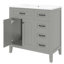 Ensemble de meuble-lavabo 36 po avec lavabo, armoire de salle de bain avec tiroirs, structure solide et panneau de fibres à densité moyenne-606470762
