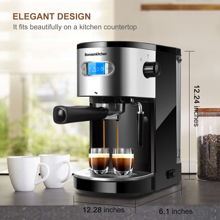 Bonsenkitchen CM8001 20 bar 1350W Espresso Machine - Black for sale online