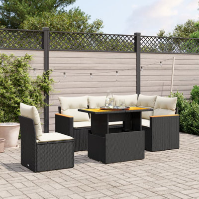 Ensemble de canapé de jardin en rotin PE 6 pièces Vidaxl