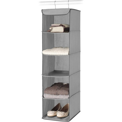 Organisateur de garde-robe à 5 sections - Tablettes en métal robustes pour vêtements, chaussures et accessoires