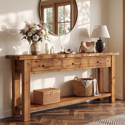 Console 79,84 po avec 3 tiroirs