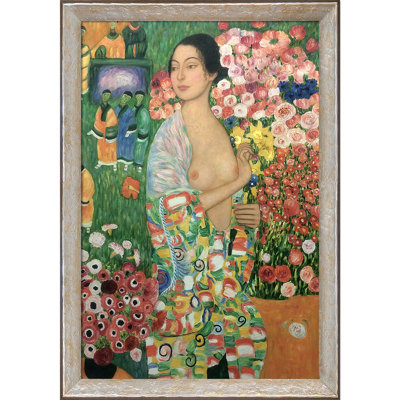 «Die Tyrerin, The Dancer», 1916-18 Metallic Embellished par Gustav Klimt - reproduction d'art sur toile encadrée