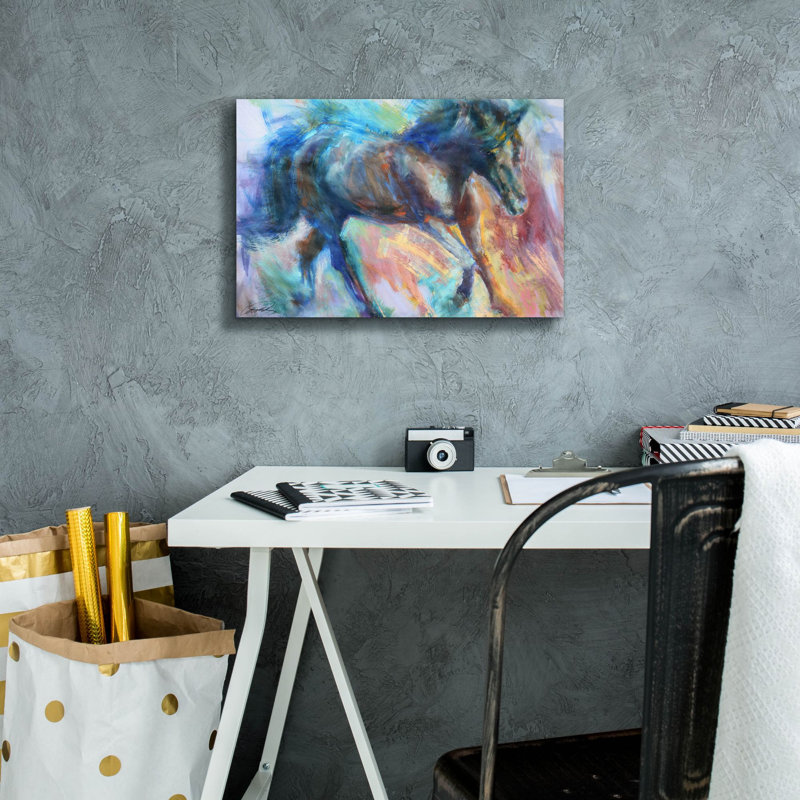 «Erlen Equine Fiesta» par Robert Campbell - impression sur toile tendue, H 12 po x l 18 po x P 0,75 po