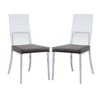 Ensemble de 2 chaises de salle à manger rembourrées en acrylique et similicuir