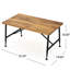 Table basse industrielle en bois - finition rétro, fabrication en métal noir, utilisation extérieure + plateau de patio avec effet
