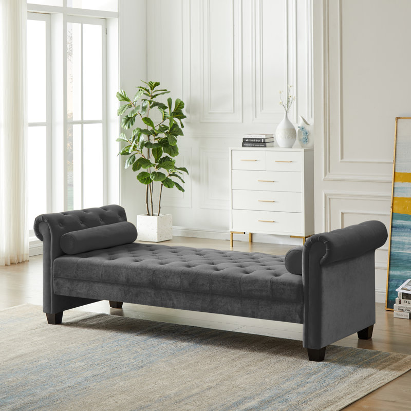 Repose-pieds Crillon, Velours gris foncé