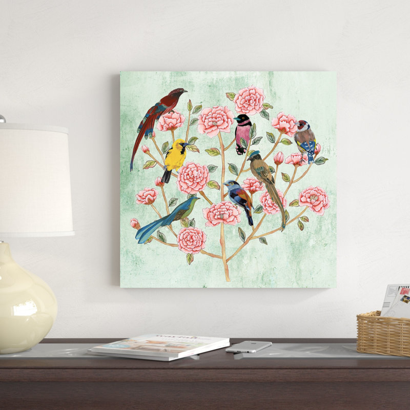Minty chinoiserie I, H 20 po x l 20 po