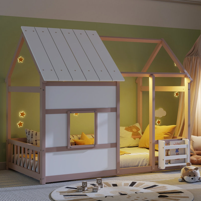 Lit de maison avec lumières DEL 7 couleurs, alliant confort et esthétique moderne pour une expérience de sommeil unique