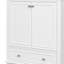 Meuble-lavabo de 30 po avec lavabo en céramique - bois massif blanc et armoire, porte fonctionnelle blanche, X 34,8 po