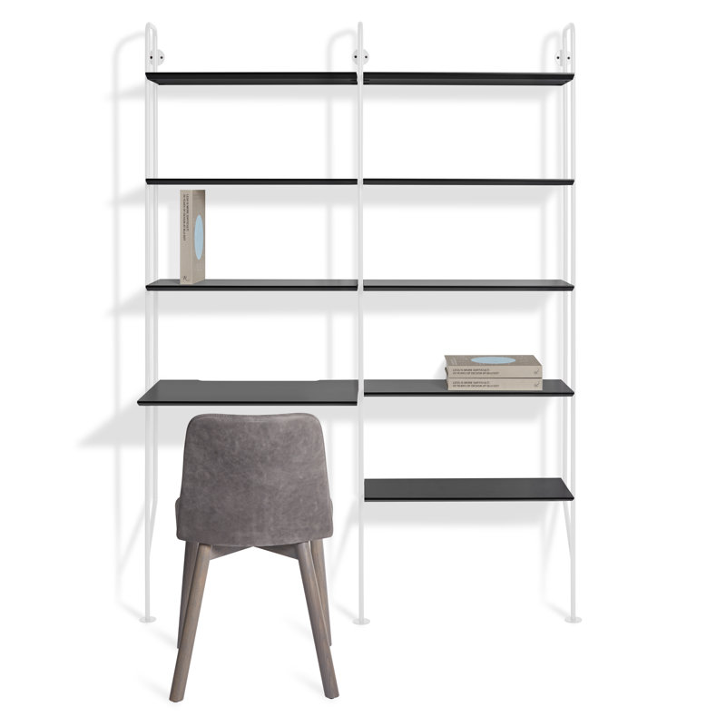 Hitch Ladder Desk, White, Walnut