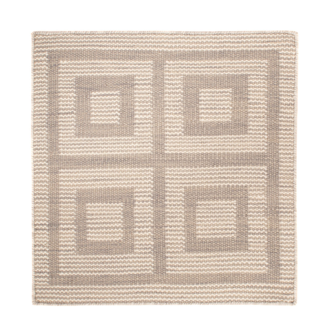 Handgewebter Kelim Teppich - Trendy Quadratisch  - 60 X 60 Cm - Beige