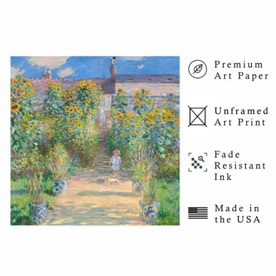 Paysage et nature Claude Monet - Le jardin de l'artiste à Vetheuil, reproduction d'art classique sans cadre