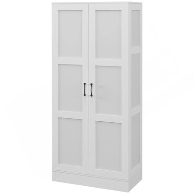 71 Inch Tall Storage Cabinet With Movable Shelves, Soft Close Doors, And Modern Style For Organized Living by Lark Manor