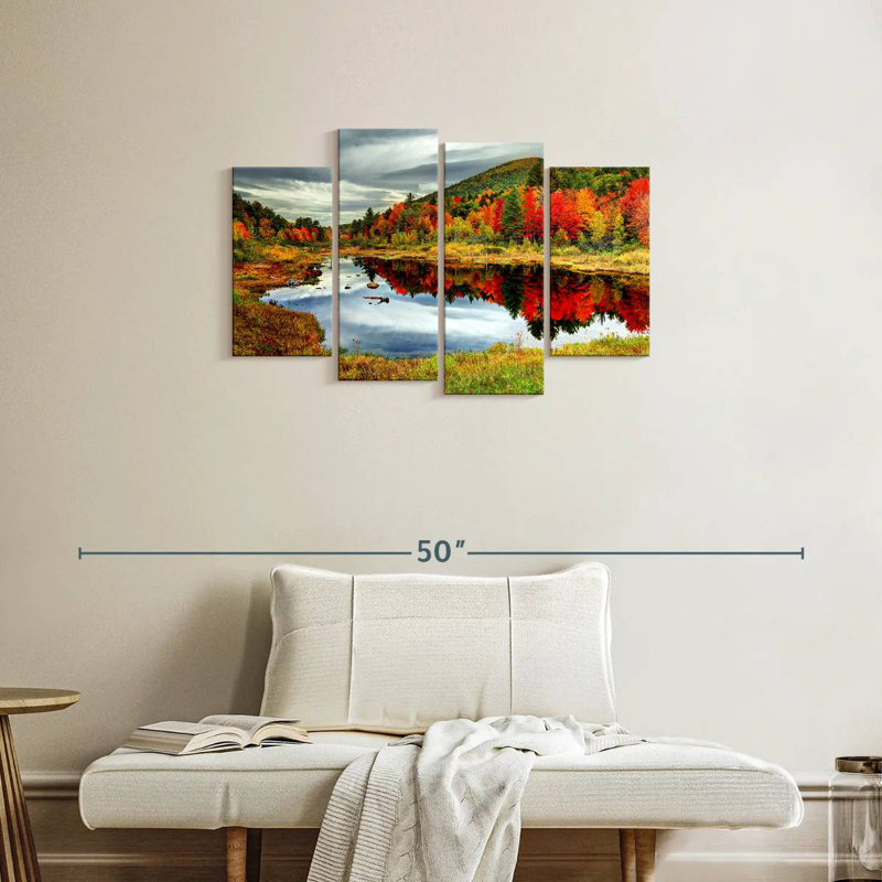 Alvord White Mountains Lake en automne, H 22 po x l 36 po