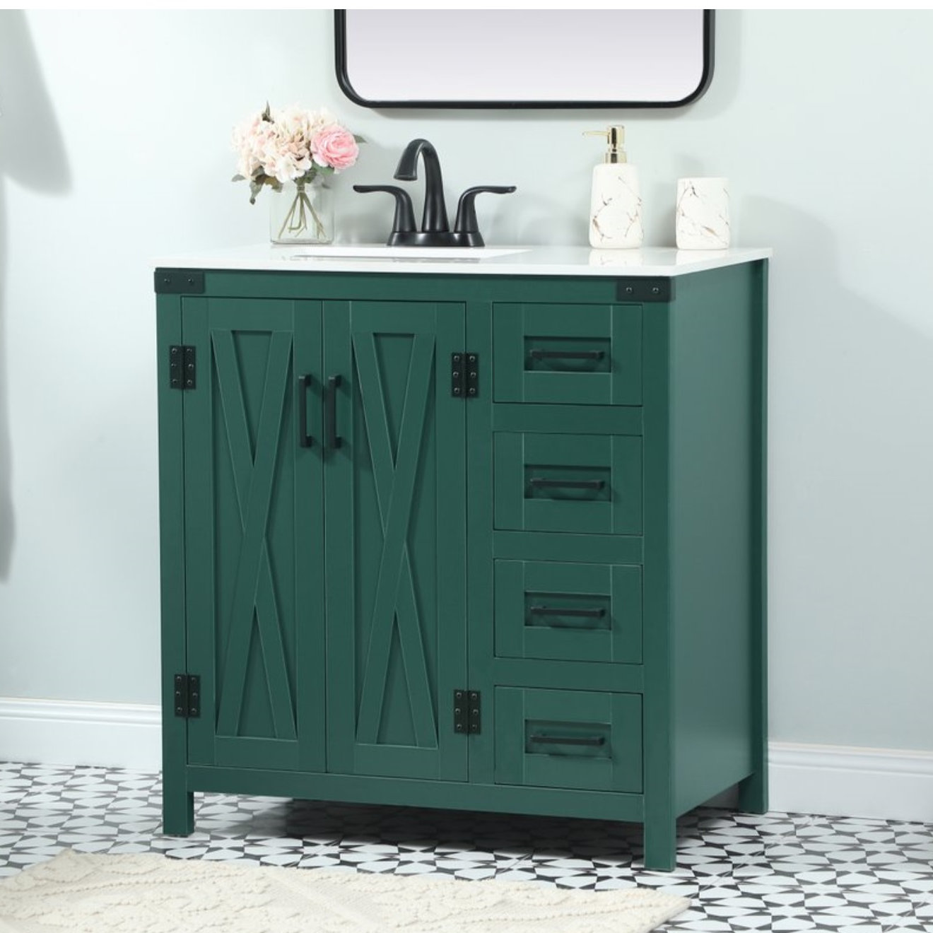 Slayton 32'' Single Bathroom Vanity, Green