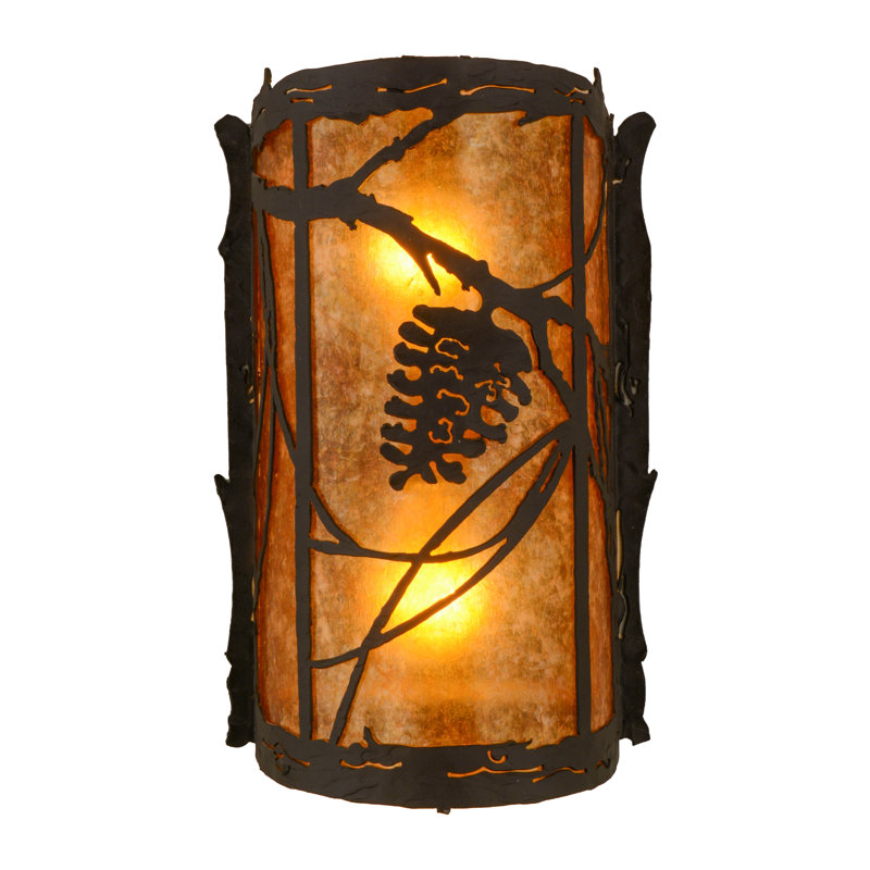 Whispering Pines Bronze 2 - Light Flush Mounted Sconce, 13" H x 8" W x 5" D, Oil Rubbed Bronze