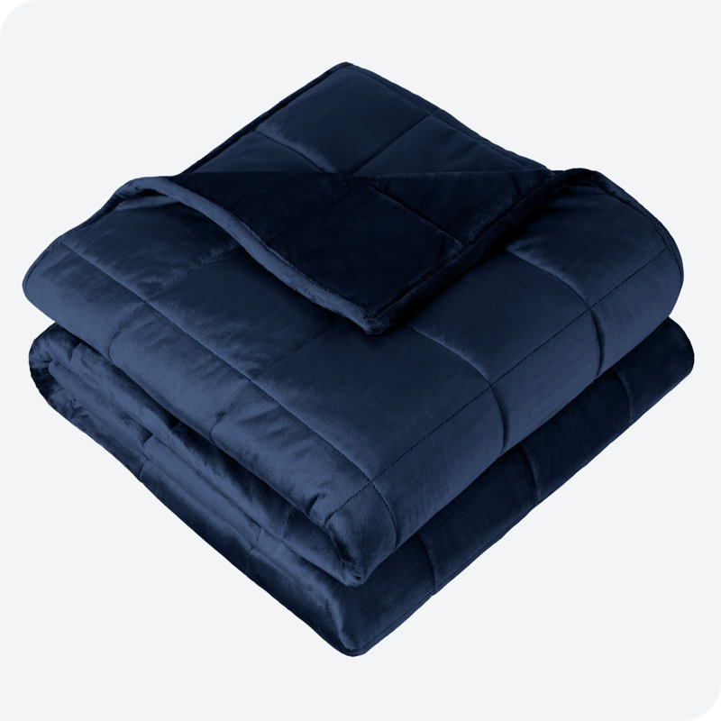 Couverture pondérée Minky, l 40 po x L 60 po, 10 lb, Bleu foncé