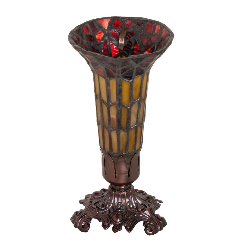 Lampe d'appoint style victorien 8 po, Ambre / rouge, H 8 po x l 4 po x P 4 po