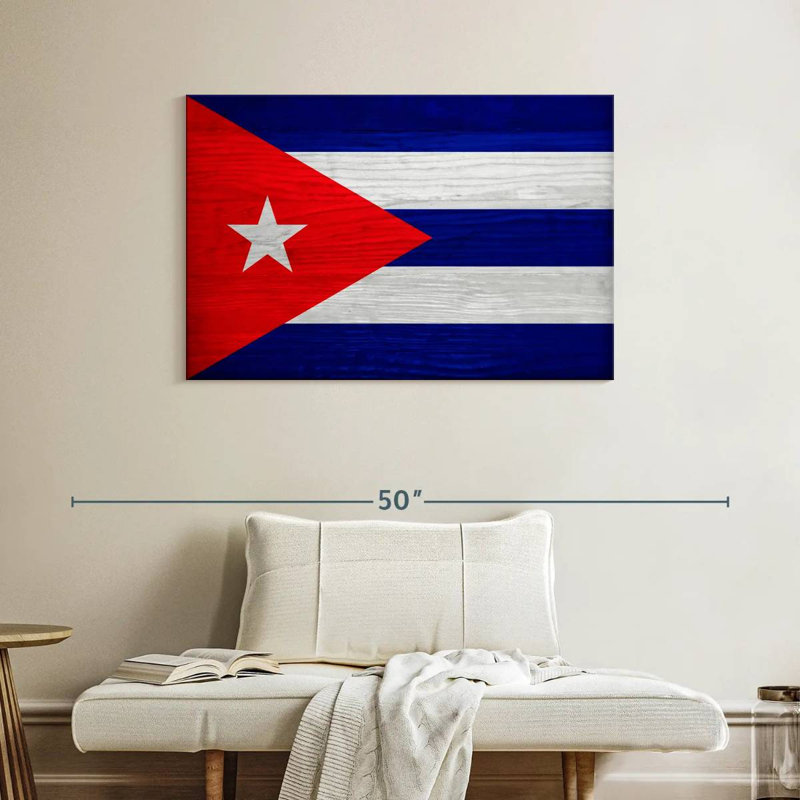 Borges Wood Cuba Flag, 26" H x 39" W