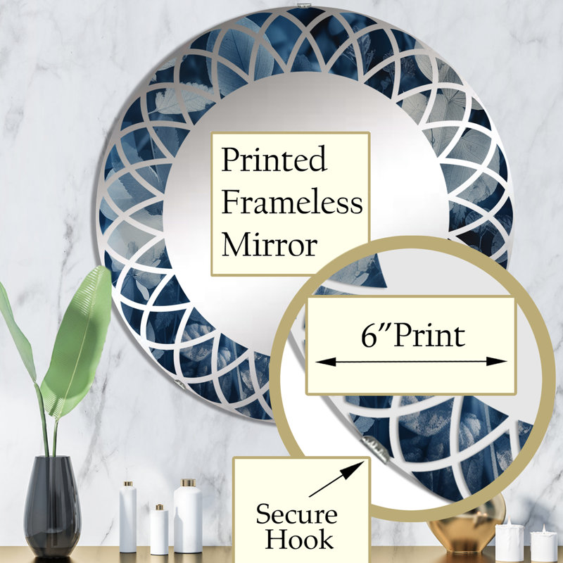 Morrigna - Miroir mural moderne rond, 32 po x 32 po