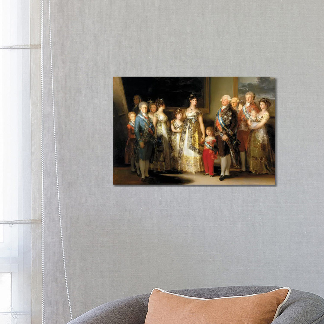 The King And Queen Of Spain (Charles IV And Maria Luisa) With Their Family, 1800 by Francisco Goya - Wrapped Canvas Painting
