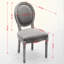 Ensemble de 2 chaises de salle à manger de style français, chaises d'appoint en tissu de lin peint à l'arrière-905218168