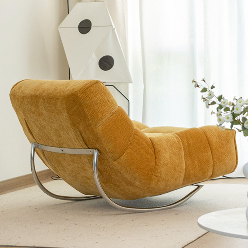Chaise berçante simple en métal, Jaune