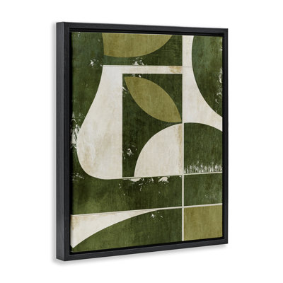 Cadre flottant Earthy Green Tone Shapes, design par Suzanne Nicoll