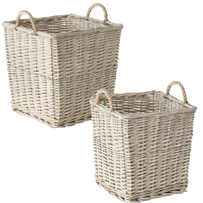 2 Piece Wicker Basket Set