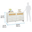 Commode 6 tiroirs Isabella Isle, finition blanche / rotin