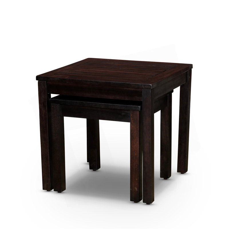 Ensemble de 2 tables gigognes en eucalyptus