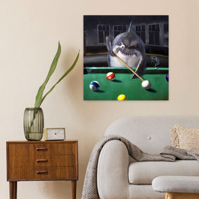 Pool Shark Contemporary Fish Urban Art, 24" H x 24" W