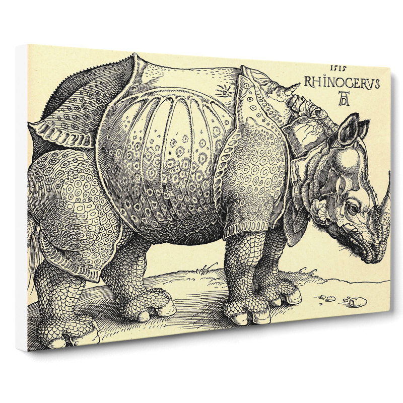 Rhinoceros by Albrecht Dürer - Wrapped Canvas, 40cm H x 60cm W x 3cm D