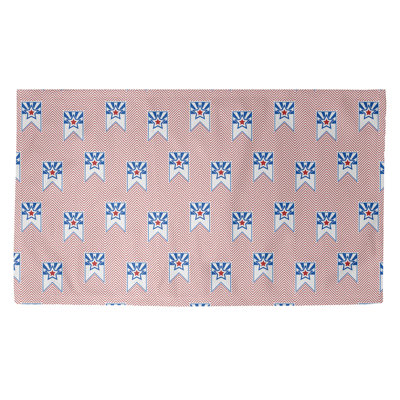 Tapis de zone rouge/bleu fait main